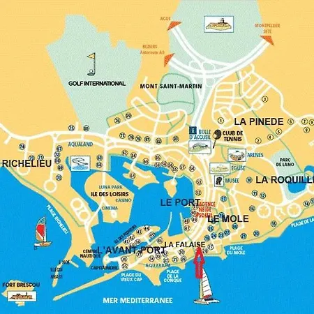 Cap D’agde Falaises - Rez De Jardin, Proche Plages Appartement